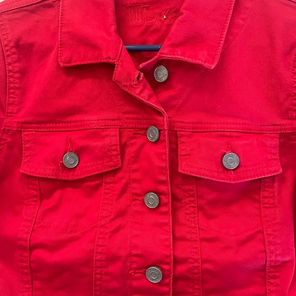 KUT Jean jacket in poppy. Like new. Super fun! - Picture 9 of 9
